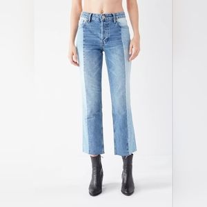 BDG Urban Outfitters‎ Jessye Straight Leg Two Tone Spliced Denim Jeans 26 x 32